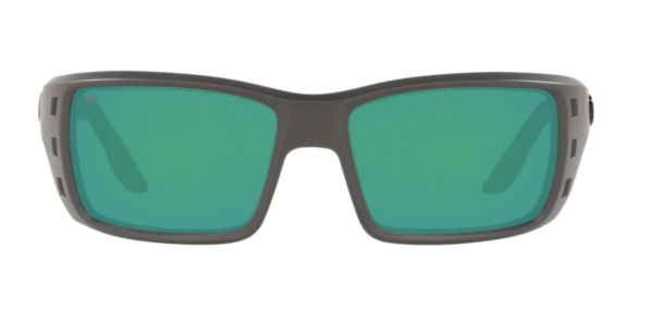 Costa Permit Polarized Sunglasses Matte Grey Green Mirror Glass Front